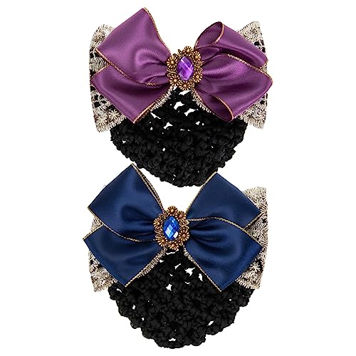 Baluue 2stücke Damen Haarbun Abdeckung Mit Schleifen-netz Haarnetz Haarklammer Haarstyling-werkzeuge Für Und Alltägliche Anlässe von Baluue