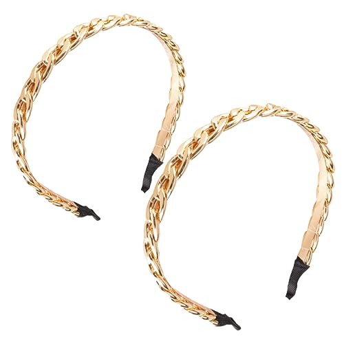Baluue 2 Stück Metall Haarband Ketten Haarreifen Für Damen Modisches Stirnband Glänzender Kopfschmuck Für Hochzeiten Partys Und Besondere Anlässe Retro Haarschmuck Für Frauen von Baluue
