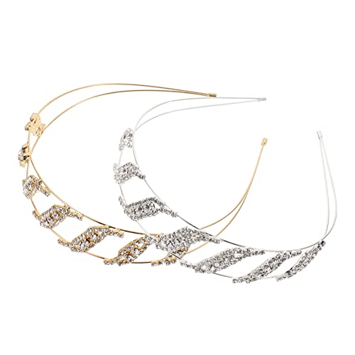 Baluue 2stücke Kristall-haarband Mit Rhinestone Funkelnde Kopfbedeckung Für Partys Und Hochzeiten Elegantes Haaraccessoire von Baluue