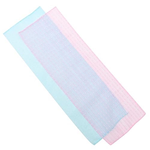 Baluue 2stücke Nylon Peeling-handtuch Langes Badetuch Für Rückenwaschung Duschschrubber Mit Textur Zur Hautreinigung Blau Rosa von Baluue