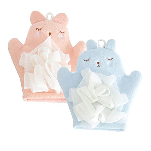 Baluue 2stücke Badehandschuhe Für Junge Mädchen Cartoon Bad Blumenhandschuhe Kinderbadeutensilien Mit Guter Wasseraufnahme Und Reinigungswirkung Badetücher Für Hause Bad von Baluue