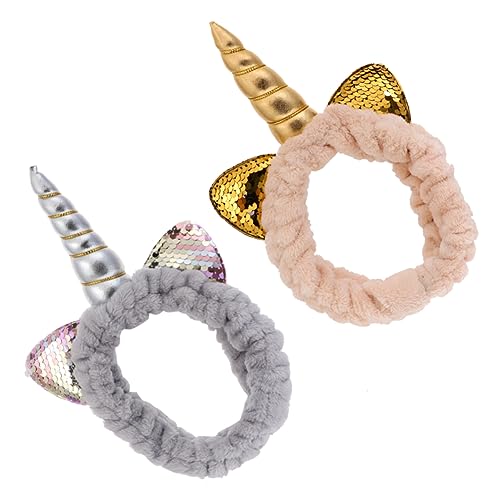 Baluue 2stücke Einhorn Pailletten Haarband Haarschmuck Für Halloween Und Weihnachten Party-accessoire Für Erwachsene von Baluue