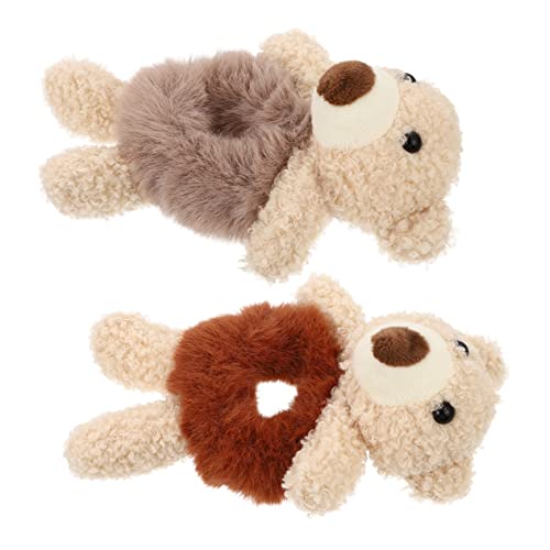 Baluue 2stücke Bär Geformt Plüsch Haarseile Für Mädchen Schöne Haarringe Haarbands Zum Fixieren Des Haares Langlebiges Zubehör Für Alltag von Baluue