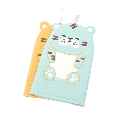Baluue 2stücke Cartoon Junge Mädchen Bad Peeling Handschuhe Baumwolle Polyester Dusch Wäscher Tier Bad Handtuch von Baluue
