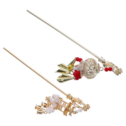 Baluue 2stücke Haarnadeln Für Damen Legierung Mit Perlen Und Quasten Dekorative Haarstäbe Für Partys Cosplay Und Besondere Anlässe von Baluue