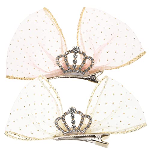 Baluue Haarschleife mit Krone und Schleife 2 Stück Haarnadeln für Mädchen Robustes Material Geeignet für Partys Schule Alltag Haarschmuck für Frauen und Kinder von Baluue