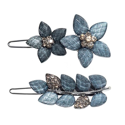 Baluue 2stücke Blumen Haar Clips Strass Haarnadeln Haar Klemmen Damen Kopfbedeckung Blumen Haarnadel Strass Haarspangen von Baluue