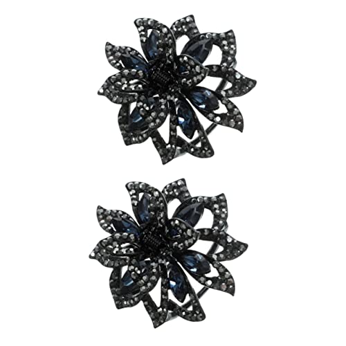 Baluue 2stücke Rhinestone Haarspange Mit Blütendesign Haarklammer Für Damen Für Partys Und Alltagsgebrauch Und Dekorativ Für Hochsteckfrisuren von Baluue