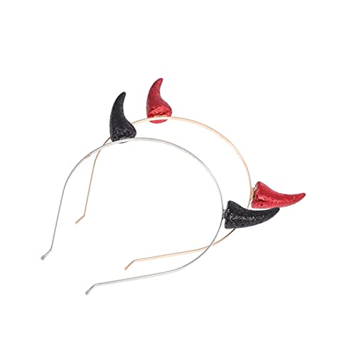 Baluue 2stücke Teufelshorn Haarreifen Für Halloween-party Kreative Festival-kopfbedeckung Schwarzer Und Roter Haarreif Für Kostüme Und Cosplay Einzigartiges Zubehör Für Spaß Und von Baluue