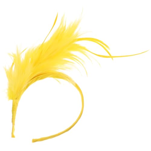 Baluue 2st Kopfschmuck Für Die Party Hut Stirnband 1920er Prom Queen Kopfschmuck Haarschmuck Für Frauen Vintage Haarband Fascinatoren Für Damen Vintage Feder Kopfbedeckung Tiara Yellow von Baluue
