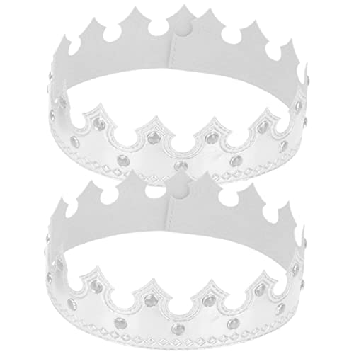 Baluue 2st Kronenhut Kleinkindkrone Neugeborenes Kostüm Geburtstagsparty-stirnband Erster Geburtstagshut Kleinkind Kostüm Kinderkostüme Halloween-babykleidung -stirnband Stoff Silver von Baluue