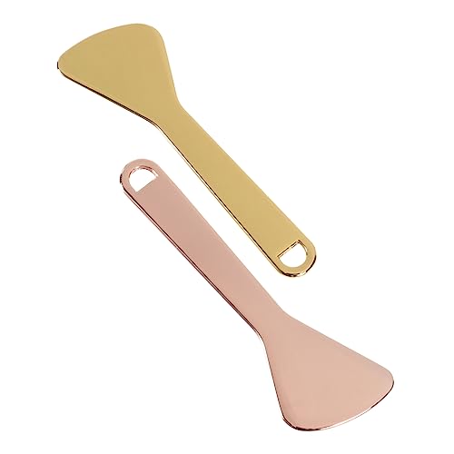 Baluue 2 Stücke Augencreme-löffel Gold Roségold Augenmassagegeräte Make-up-spatel für Gesichtscreme Reisefreundliche Schönheit von Baluue