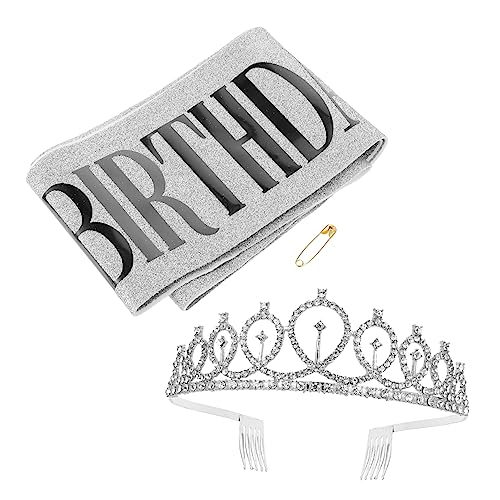 Baluue Geburtstagsparty-schärpe Krone Strass-haarreif für Schicke Feier von Baluue