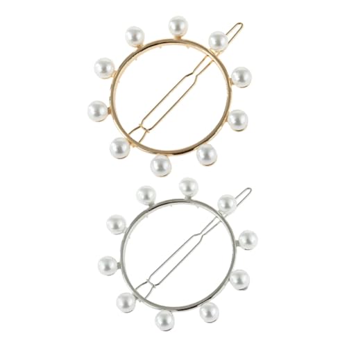 Baluue 2stücke Damen Haarspangen Aus Legierung Mit Runden Hohlen Perlendesigns Elegante Haaraccessoires Für Frauen von Baluue
