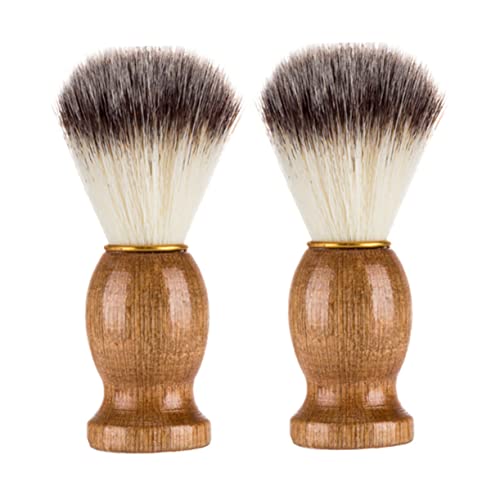Baluue 2stücke Bartbürste Aus Nylon Für Männer Mit Holzgriff Für Bartpflege Und Schnurrbart-styling Wasserdichtes Design Für Schnelles Trocknen Und Zuverlässige Leistung Rasur von Baluue