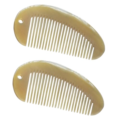 Baluue 2stücke Damenkamm Aus Horn Tragbarer Hornkamm Für Frauen Hochwertiger Kamm Mit Feinen Zähnen Für Komfortable Anwendung Und Verbesserte Haarstruktur Antistatisch Und Langlebig von Baluue
