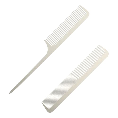 Baluue 2stücke Edelstahlkämme Für Haarschneiden Haarscherkamm Haarschnittzubehör Praktisch Und Langlebig Für Männer Und Frauen Silber von Baluue