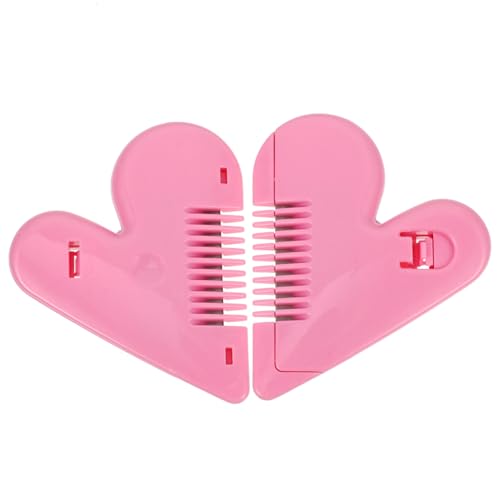 Baluue 2stücke Rosa Bang-kamm Mit Kunststoff- -haarschnittwerkzeug Tragbarer Herzförmiger Bang-friseurkamm Bang-trimmkamm Aus Edelstahl Langlebig Und Kratzfest Für Frauen Und Damen von Baluue