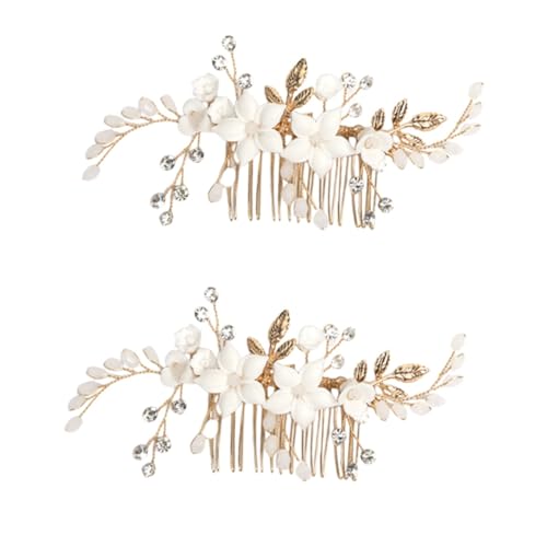 Baluue 2stücke Hochzeit Haarkamm Mit Kristallblumen Eleganter Brautschmuck Für Damen Hochwertiger Haarschmuck Für Besondere Anlässe Handgefertigte Haaraccessoires Für Braut Und von Baluue