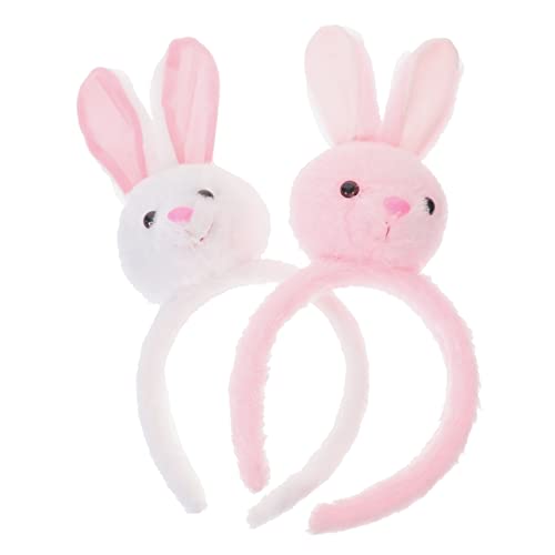 Baluue 2stücke Kaninchenohren Haarbänder Plüsch Osterstirnband Hasenohr-haarreifen Kopfbedeckung Hasenkostüm-stirnband Cosplay Zubehör von Baluue