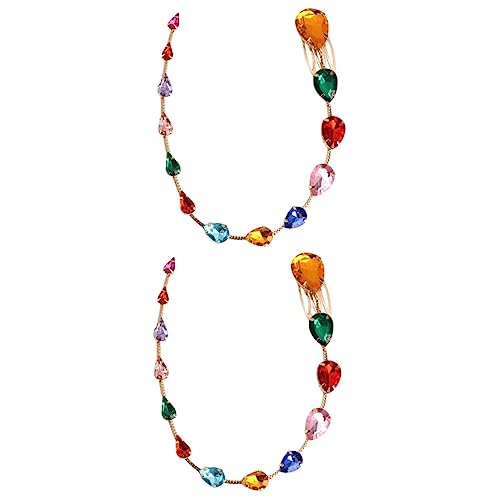 Baluue 2stücke Rhinestone Haarclip Mit Quasten Funkelnde Haarschmuck Für Hochzeiten Und Besondere Anlässe Farbenfrohe -design Haarverlängerung Accessoire Für Damen von Baluue