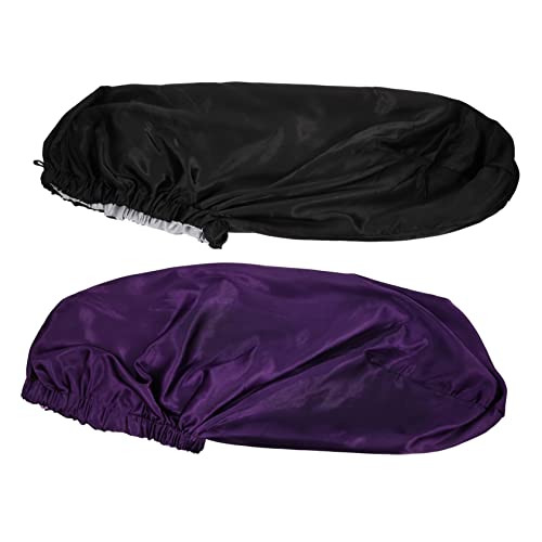 Baluue 2stücke Satin Schlafhaube Mit Elastischem Rand Kappen Für Damen Zur Haarpflege Der Nacht Für Reisen Und Vielseitige Frisuren von Baluue