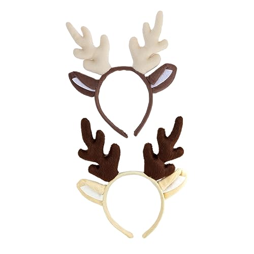 Baluue 2stücke Teiliges Weihnachts-rentier-geweih Haarreif Niedliche Antler-haaraccessoires Für Damen Rutschfeste Und Bequeme Haarbänder Für Kostüme Und Partys von Baluue