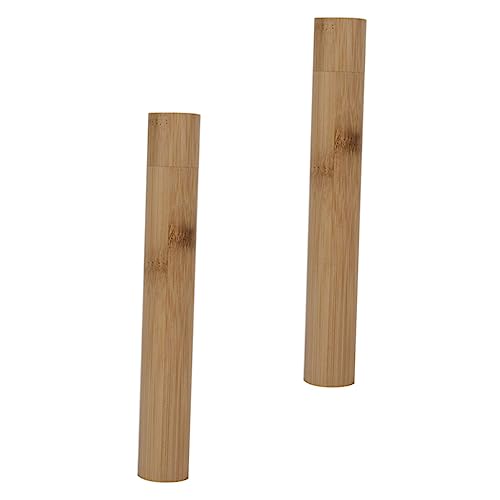 Baluue 2stücke Zahnbürsten-aufbewahrungsbox Organizer Reise-zahnbürstenetui Zahnbürstenhalter Mit Holzoptik Kompakt Und Für Reisen Und Camping von Baluue