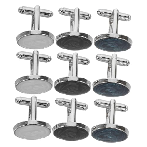 Baluue 3 Paare Herren Manschettenknöpfe Runde Tuxedo Button Studs Französische Hemdmanschetten Knöpfe für Business Hochzeit Formelle Anlässe in Blau von Baluue