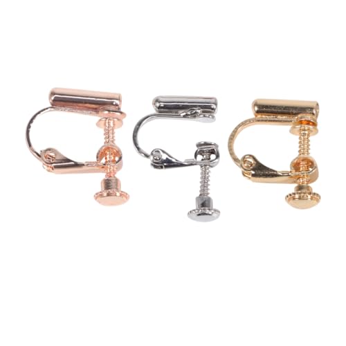 Baluue 3 Paare Ohrklipser ohne Piercing Verstellbare Schraub-ohrringe DIY Komfortable Ohrclips Roségold Hautfreundlich für Damen und Mädchen Modisches Geschenk Zufällige von Baluue