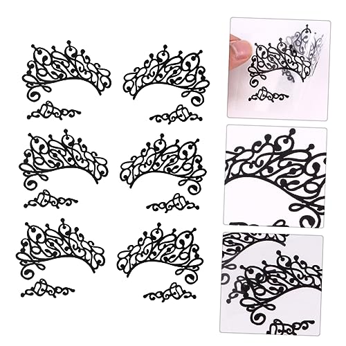 Baluue 3paare Schwarze Stoff Augen Tattoos Drama Make-up Eyeliner Aufkleber Temporäre Augen Sticker Wasserfest Hält Lange von Baluue