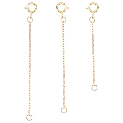 Baluue 3 STÜCKE Sterling Silber Kettenverlängerung Verlängerungskette für Halsketten und Armbänder Installieren Langlebig Glänzend Geeignet für Damen Schmuck DIY Zubehör von Baluue