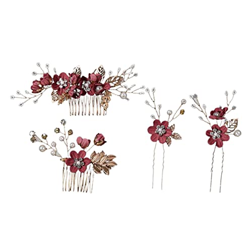 Baluue 3sätze Braut Haarschmuck Set Teiliges Blumen Haarkamm Und Haarnadeln Hochzeitsaccessoires Mit Perlendesign Für Bräute Und Brautjungfern Große Auswahl An Farben von Baluue