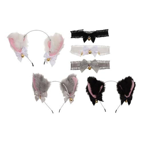 Baluue 3sätze Katzenohren Haarband Mit Choker Für Mädchen Kostüm Party Cosplay Requisiten Halloween Dekoration Leicht Und Langlebig von Baluue