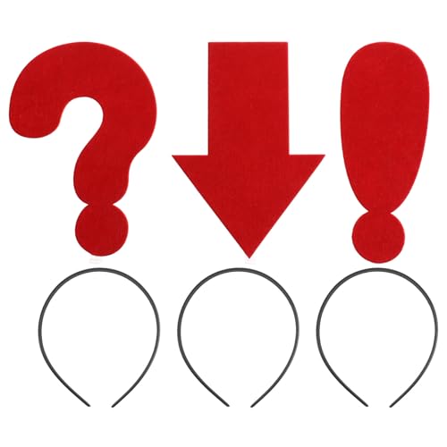 Baluue 3stücke Teiliges Lustige Haarbänder Kreative Kopfaccessoires Für Halloween Und Karneval Mit Roten Fragezeichen Pfeilen Und Ausrufezeichen Design Für Erwachsene von Baluue