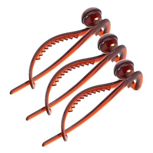 Baluue 3stücke Bernsteinfarbe Haarspangen Für Damen Haarschmuck Mit Drehmechanismus Perlenverzierung Im Vintage-stil Leichtes Design Für Sicheren von Baluue