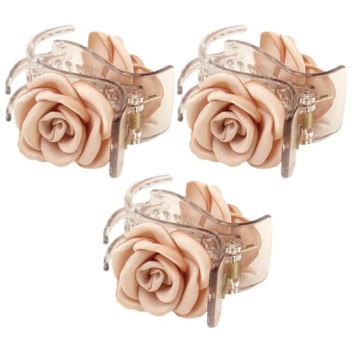 Baluue 3 Stück Haarklammern Für Damen Rosen-Haarspangen Kleine Haarklammer Blumen-Haar-Accessoires Für Teenager-Mädchen von Baluue