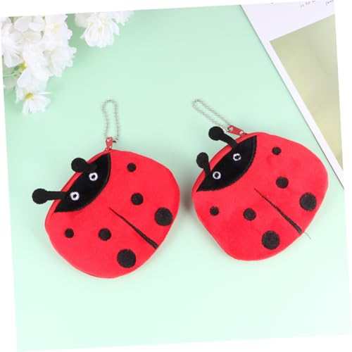 Baluue 3 Stück Marienkäfer Plüsch Münzgeldbörse mit Reißverschluss Kleines Leichtes Portemonnaie für Münzen Schlüssel und Kleingeld Handliche Geldbörse für Mädchen Tragbare von Baluue