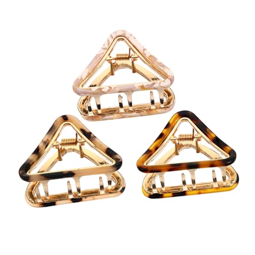 Baluue 3 Stück Retro Haarklammer Für Damen Große Acetat Haarspangen Rutschfeste Haarclips in Beige Braun Und Leopardenmuster Haarzubehör Für Hochzeiten Und Freizeit von Baluue