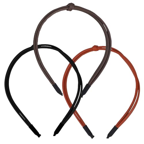 Baluue 3stücke Teiliges Dünner Geknoteter Lederhaarbänder Für Damen Stilvolle Bequeme Haaraccessoires Für von Baluue