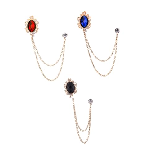 Baluue 3 Stück Teiliges Broschen Edlen Schmuckstein hängerketten Modische Kragen Reversnadeln für Herrenanzüge Stilvolle Anstecknadeln als Geschenk zum Vatertag und Jubiläum von Baluue