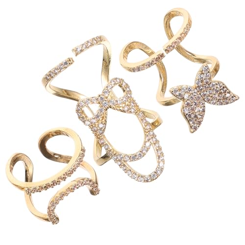 Baluue 3 Stück Teiliges Damen Nagelring Funkelnden Zirkonia Modischer Fingerring Schmuck Abnehmbare Nagelringe für Individuelle Maniküre Vielseitig Kombinierbar für Hochzeit und Alltag von Baluue