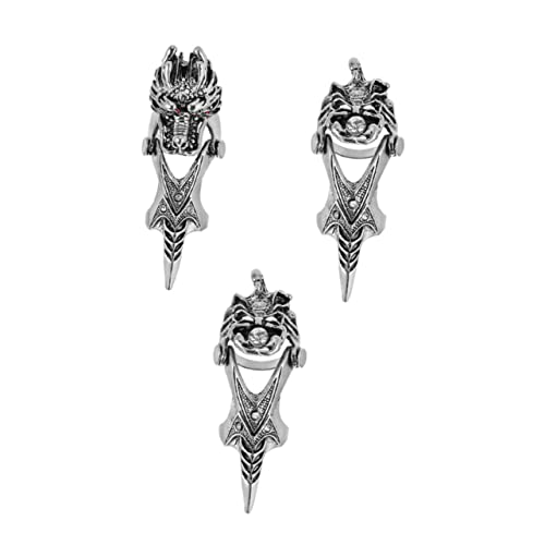 Baluue 3 Stück Teiliges Herren drachen finger gliederring Langlebigem Material Vintage punk stil Auffällige Schmuckdekoration für Club Halloween Cosplay und Partys von Baluue
