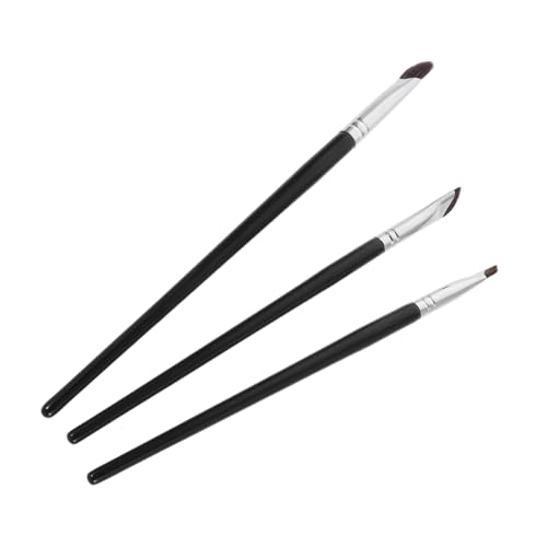 Baluue 3stücke Lidschatten-wischpinsel Mit Flachem Ende Kleine Lidschattenpinsel Etui Für Augen-make-up Professionelle Lidschattenpinsel Zum Auftragen Konturieren Und Verblenden von Baluue