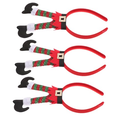 Baluue 3 Stück Teiliges Weihnachts Haarreif Xmas Haarschmuck Leicht Komfortabel Festliches Stirnband für Party Cosplay Weihnachten von Baluue