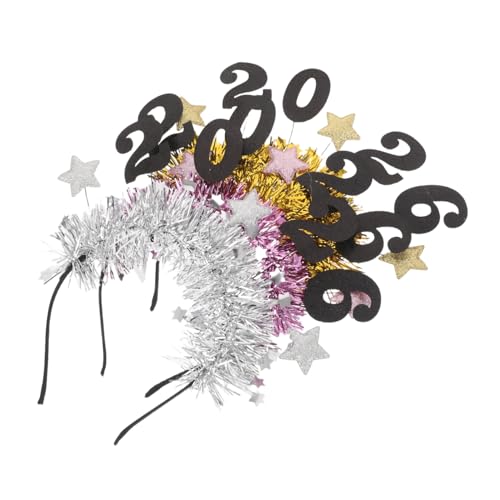 Baluue 3 Stück Teiliges Year Eve Headband Flexible Bequeme Glitzer Haarreifen für Frauen und Mädchen Festliche Party Accessoires für Weihnachten und Silvesterfeier von Baluue