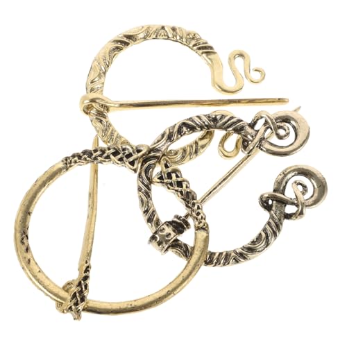 Baluue 3 Stück Vintage Wikinger Broschenset aus Robustem Legierungs material Detailreiche Spiral Schlangen Geflecht designs Vielseitig als Schal Pullover dekoration für Damen und von Baluue