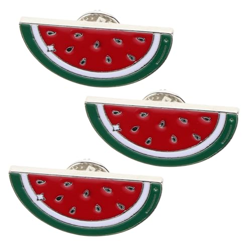 Baluue 3 Stück Wassermelonen Broschen Cartoon Anstecknadeln aus Legierung für Kleider Pullover Schals Verspielte Obst Designs Modische Kleidung Accessoires für Damen von Baluue