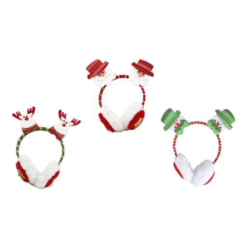 Baluue 3 Stück Weihnachtliche Haarreifen Komfortable Stilvolle Haaraccessoires für Erwachsene und Festliche Partydekoration Kreative Geschenkidee für Weihnachtsfeier von Baluue