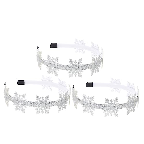 Baluue Elegantes Haarband mit Schneeflockenmotiv 3er-pack Weihnachtliches Stirnband mit Schneeflockenmotiv Stilvolles Haar-accessoire für Frauen Jungen und Mädchen von Baluue